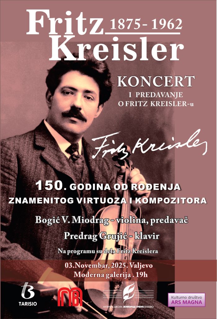 Koncert i predavanje: 150 godina od rođenja Frica Krajslera