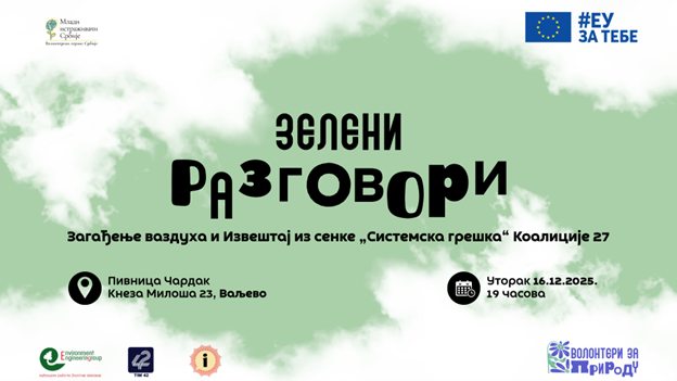 Valjevo i zagađenje vazduha- „Zeleni razgovori“ o nalazima Izveštaja iz senke Koalicije 27