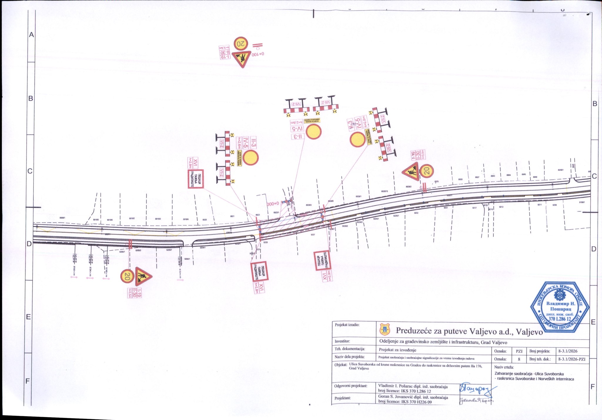 Privremena obustava saobraćaja u Suvoborskoj ulici zbog radova